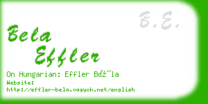 bela effler business card
